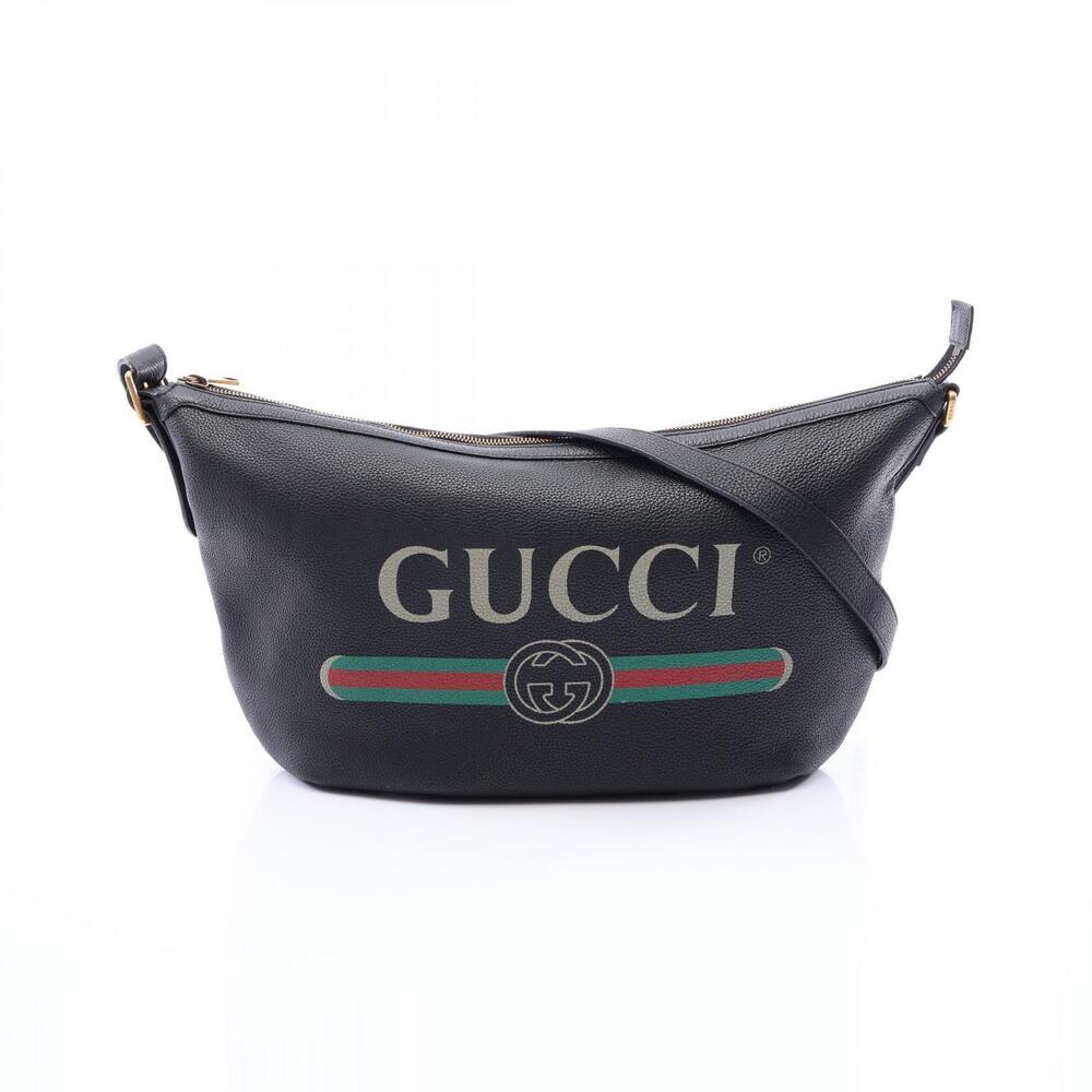 Gucci Half Moon Hobo Shoulder Bag Leather Multicolor Black